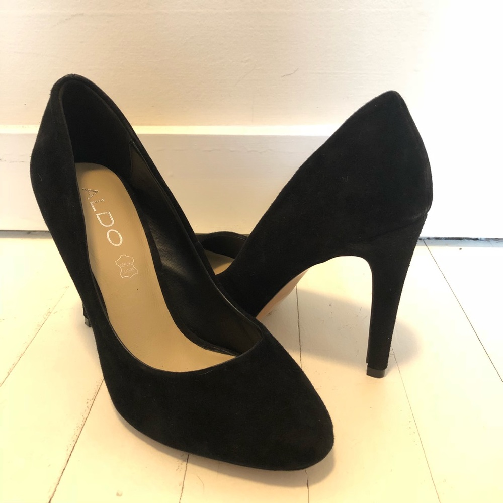 Aldo Black Suede Stilettos - Picture 1 of 3